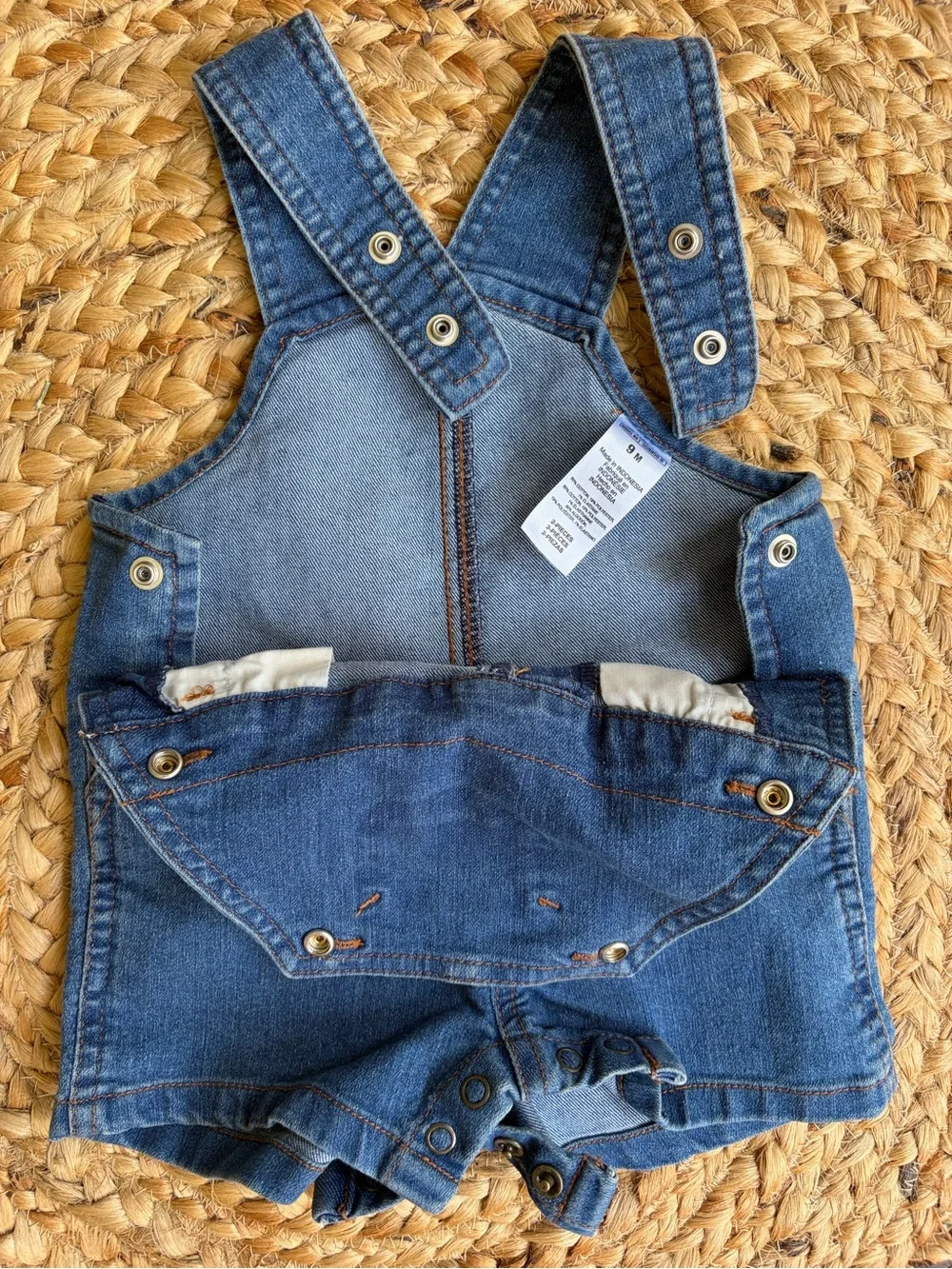 Baby Carhartt Denim Shortall Overalls 9 Month Jean Rugged Bib Short Overall